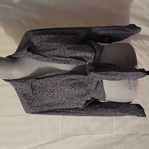 Forever 21 Contemporary Black & Gray Front Tie Shirt, Size: L, NWT